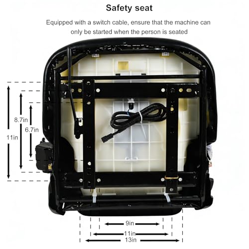 Universal Forklift Seat W/Switch, Replacement Lawn Mower Tractor Seat