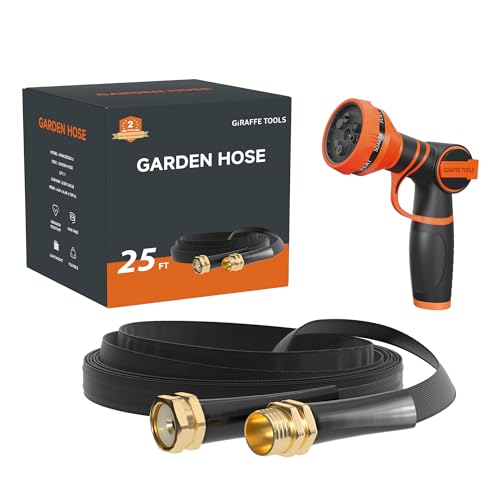 Giraffe Tools Garden Hose 25FT Lightweight Lay Flat Water Hose - size: 25FT