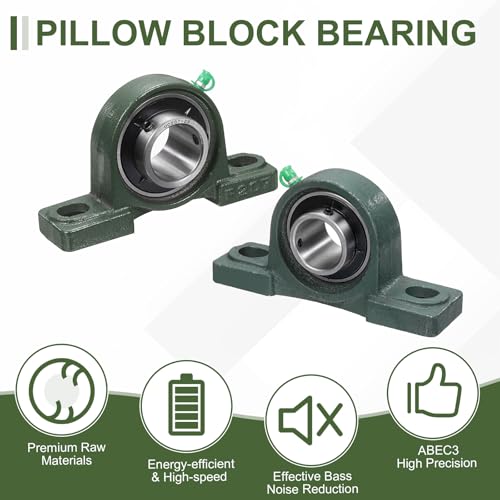 uxcell UCP204 Pillow Block Bearings, 20 mm Bore Self Alignment, (ABEC3) - size: UCP204 (Bore 20mm)