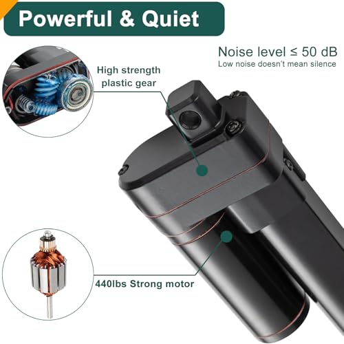 JQDML 2 Inch Stroke Linear Actuator 12V 440 lbs Heavy Duty IP65 Waterproof - size: 2"