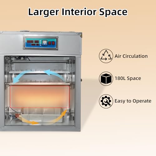 XKV 176 Egg Large Incubator with Automatic Egg Turning,with Viewing Window - size: 176 Egg-180L
