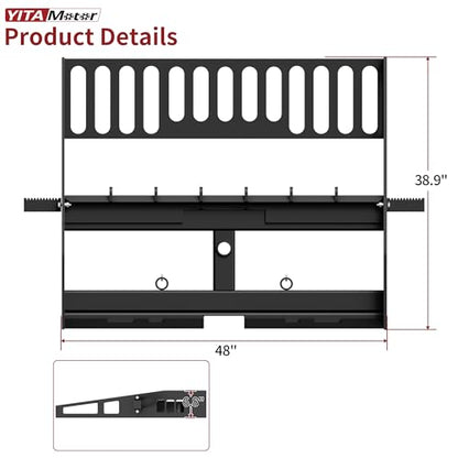 YITAMOTOR 45" Skid Steer Pallet Forks Frame Attachment, 4000 lbs Capacity