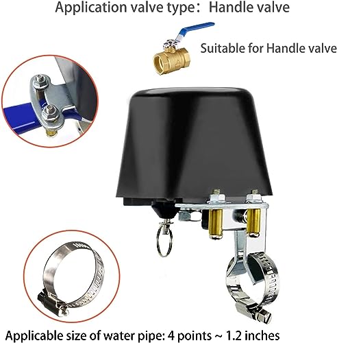 Smart WiFi Water Valve, APP Remote Control, Compatible with Alexa and Google Assistant, iOS/Android Apps, for Kitchen Gas Shutoff Valve, Farm Irrigation