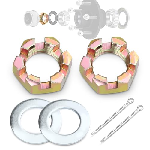 1"Trailer Spindle Castle Nut Kits for 1" Spindle Trailer Axle. - color: 2 Sets 1'' Trailer Axle Nut Kit