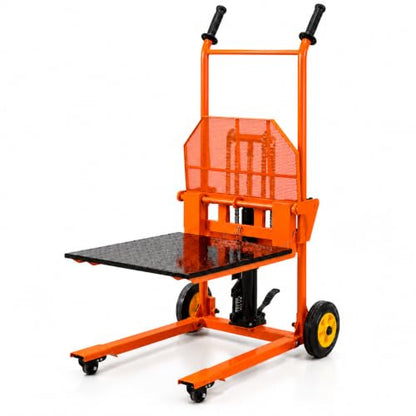 AECOJOY Hydraulic Material Lift Winch Stacker 500lbs Weight Capacity