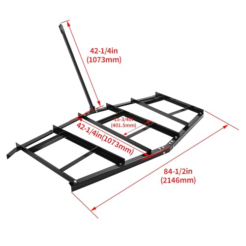 WUTIST Heavy Duty Drag Harrow 84" Width Tow Behind Drag Harrow Rake