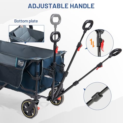 Timber Ridge Collapsible Wagon Cart with Brakes - color: Blue, size: 200L