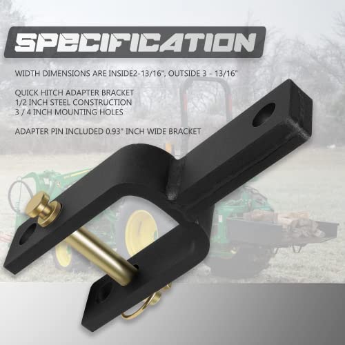 Camoo Versatile Quick Hitch Adapter Fit for Category 1, 3-Point Quick Hitch - size: Adapter