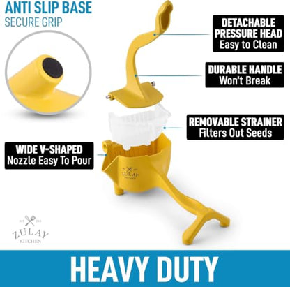 Zulay Kitchen Manual Fruit Juicer - color: Yellow