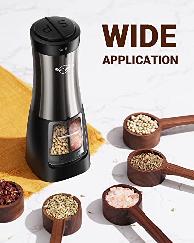 Sangcon 2-in-1 Automatic Electric Salt and Pepper Grinder with LED Light - color: Battery-Operated