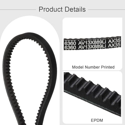 uxcell AX35 EPDM V-Belt,Industrial Rubber V Belt 1/2" Wd x 35" Inside Circ - size: AX35