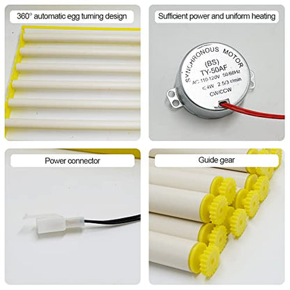 Morishima Automatic Multifunction Incubator Egg Tray Turning Hatcher for Chickens/Ducks/Birds/Poultry（9 Tubes） - color: 9 Tubes