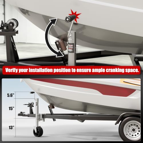 2000 lbs Swivel Boat Trailer Jack with 8" Upgraded Wheel,13" Lift - color: Sliver