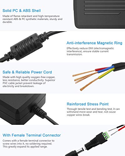 ALITOVE 12V 5A Power Supply 60W 12 Volt Transformer 5Amp 4A 3A, 10 Pack - size: 10 Pack