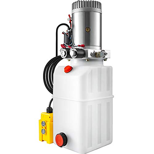 Mophorn 6 Quart Hydraulic Pump Hydraulic Power Unit (Plastic, 6 Quart/Double Action) - size: Double Acting 6 Quart