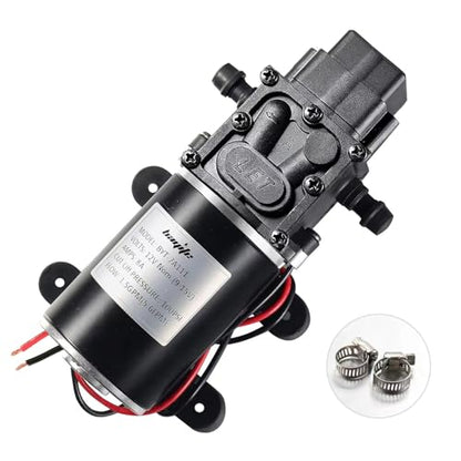 12V Diaphragm Water Pump, 1.5 GPM (5.6 L/Min) 100 PSI