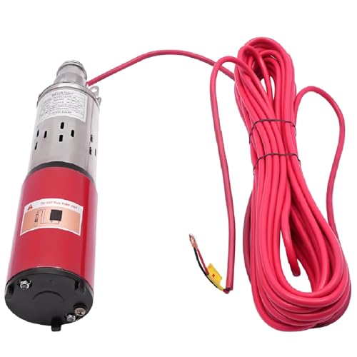 12V DC Submersible Deep Well Pump 250w Electric Solar Powered Water Pump With Stainless Steel Impeller Farm Ranch Irrigation Deep Well Pump, 3500RPM, 98.43ft Lift, 396.26Gal/h Flow