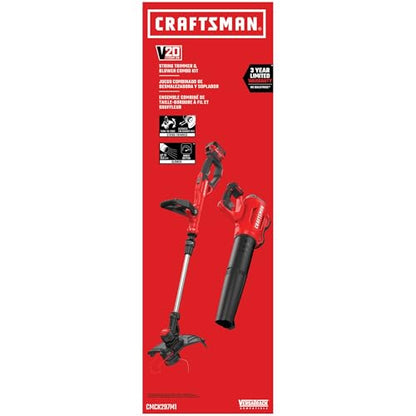 CRAFTSMAN V20 String Trimmer and Leaf Blower Combo Kit, Cordless (CMCK297M1) - style: 20V Extended Runtime Trimmer + Blower Kit