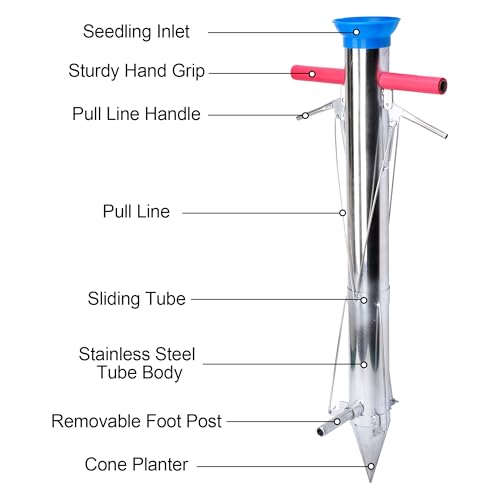 AIWFL Seedling Transplanter Long Handled Bulb Planter Tools Garden Tools - size: Double Handle With Foot