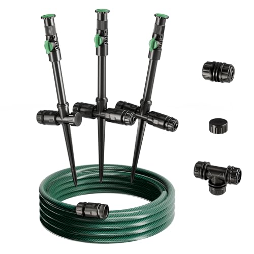 Flexible Sprinkler System, Above Ground DIY Irrigation Kit - color: 3Pack+30Ft