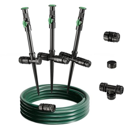 Flexible Sprinkler System, Above Ground DIY Irrigation Kit - color: 3Pack+30Ft
