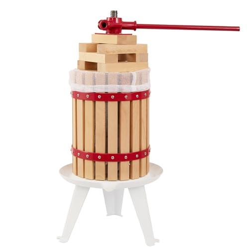 CAELUM Fruit Wine Press 1.6 Gallon, Manual Cider Maker for Kitchen Red - color: Red, size: 1.6 Gallon