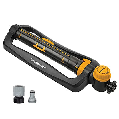Melnor 65133AMZ XT Turbo Oscillating Sprinkler W/Timer, 4,000 sq. ft., Quick Connect Bundle, 2-Way Adjustable, Black, Yellow - size: 2-Way Adjustable, style: With Timer