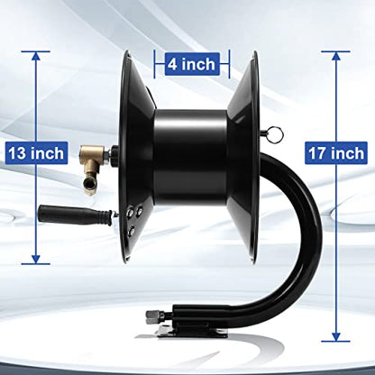 M MINGLE Pressure Washer Hose Reel 100ft x 3/8" / 150ft x 1/4", 4000 PSI - size: 100FT