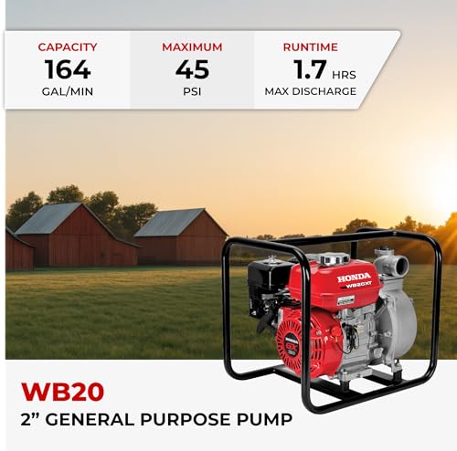 Honda WB20 2-Inch General Purpose Gas Powered Water Pump (WB20XT4A)
