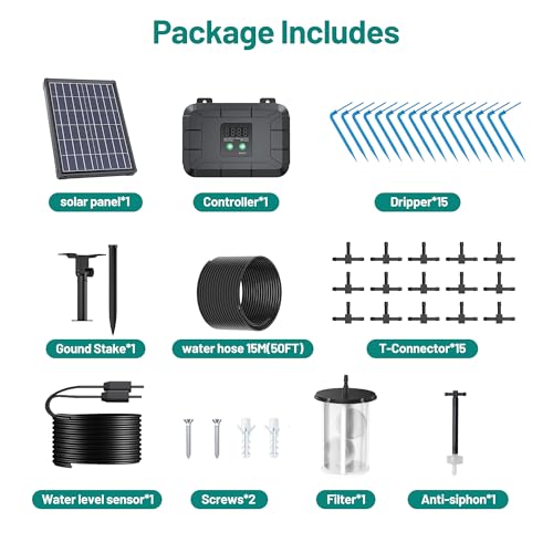 Biling 8W Solar Irrigation System with Battery for Garden - size: 8W