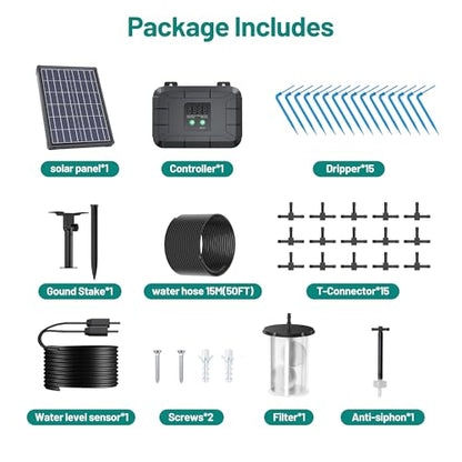 Biling 8W Solar Irrigation System with Battery for Garden - size: 8W