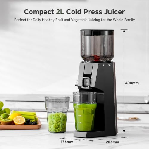 AAOBOSI Juicer Machines, Cold Press Juicer with 5.8" Wide Feed Chute Black - color: Black