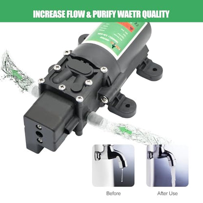 LONGRUN Fresh Water Pump 12V DC Diaphragm Pump with Adjustable Pressure Switch 6L/Min 1.56GPM Self Priming Sprayer Pump with 2 Hose Clamps 100PSI Agriculture Pump for RV Camper Marine Boat Garden Lawn - size: 6L Water Pump