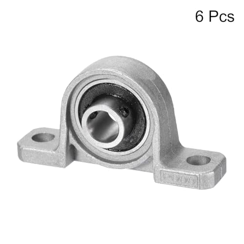 uxcell 6Pcs KP000 Pillow Block Bearing 10mm Bore Zinc Alloy, Self-Alignment - size: 10mm