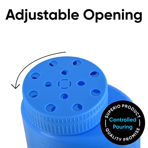Superio Handheld Spreader for Lawn and Garden Seed, Fertilizer and Ice Melt Spreader 2 Liter, Adjustable Hole Size - color: Multi