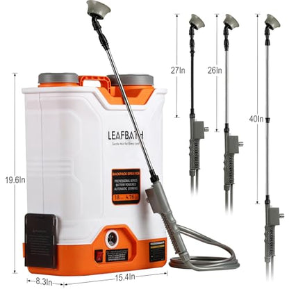 4.76 Gallon Auto Mixing Battery Powered Backpack Sprayer - color: Orange + White/Auto Mixing