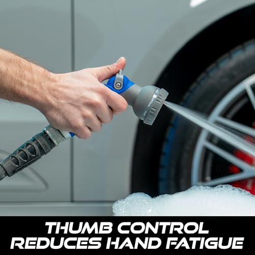 VIKING Hose Nozzle, 8 Spray Patterns, Thumb Control for Cars and Homes - style: 8 Pattern Thumb Control