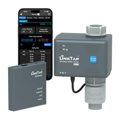 LinkTap G2S Smart Garden Hose Timer & Gateway, 2-Year Battery Life - size: G2S timer+gateway