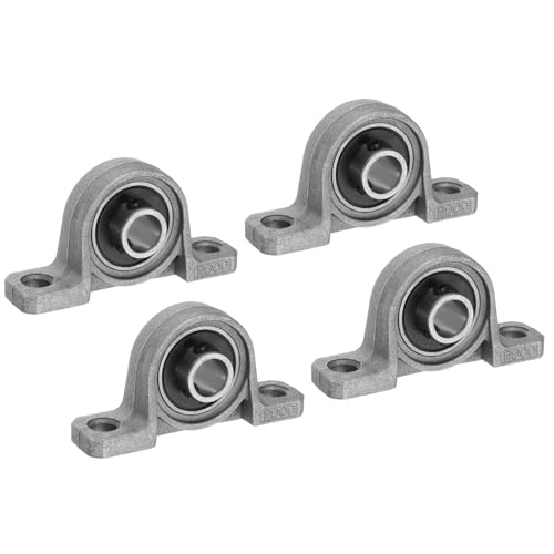 PATIKIL Pillow Block Bearing 3/8" / 10mm Bore, 4 Pcs Vertical Zinc Alloy Steel Mounted Flange Pillow Block Self Alignment Insert Bearings Bore Ball Housing for Machinery Power Agriculture - size: 3/8"