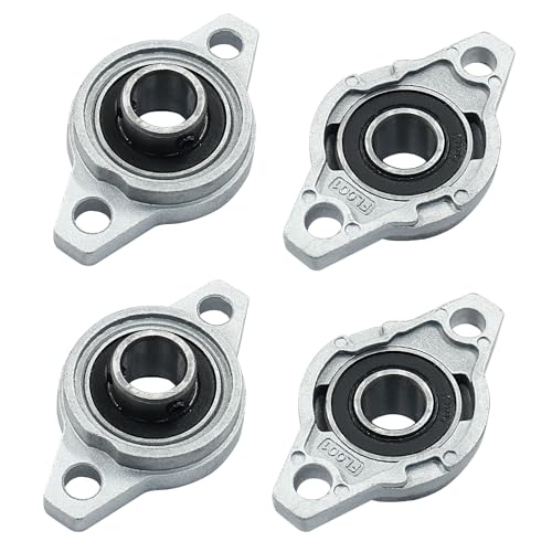 4 Pcs KFL001 Flanged Pillow Block Bearings, 12 mm - size: KFL001