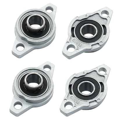 4 Pcs KFL001 Flanged Pillow Block Bearings, 12 mm - size: KFL001