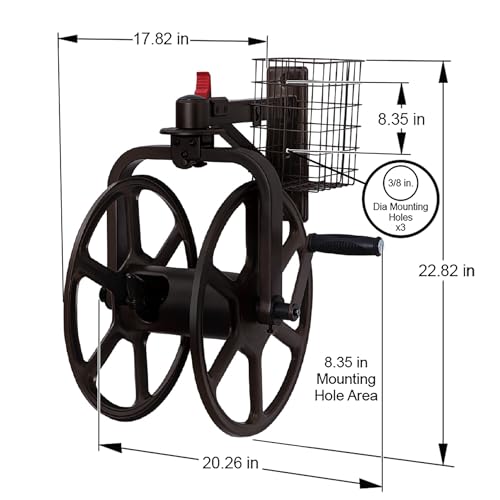 Liberty Garden Single Arm Navigator Hose Reel with Pull Up Latch, Black - style: Single Arm, Pull up Latch, Black