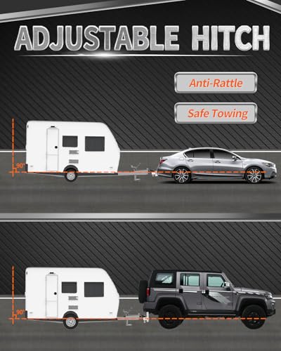 METOWARE Aluminum Adjustable Trailer Hitch, Fits 2.5'' Receiver, 8'' Drop - color: Blue, size: 8'' Drop