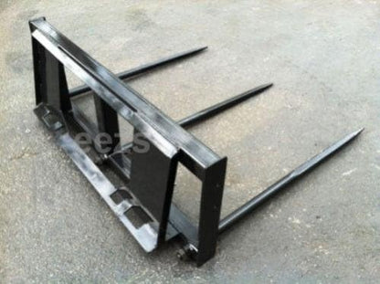 Skid Steer Attachment, 3 x 43" Hay Bale Spear, Rated 3000 LB, Quick Attach - size: 3 x 43"