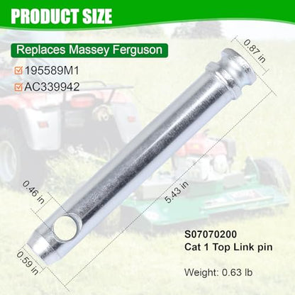 S07070200 Cat 1 Top Link Pin Hitch for Tractors, 3/4 in Dia Pin, 4 Pack