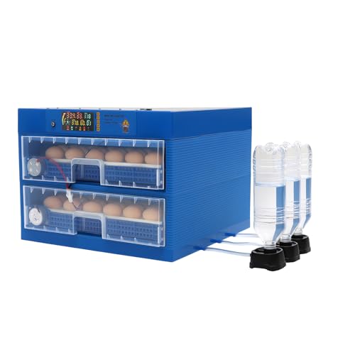 128 Eggs Incubator, Fully Automatic Egg Hatcher with LED Display & Automatic Egg Turning, Digital Poultry Hatcher for Chicken, Duck, Goose, Quail, Peacock Eggs (128) - size: 128