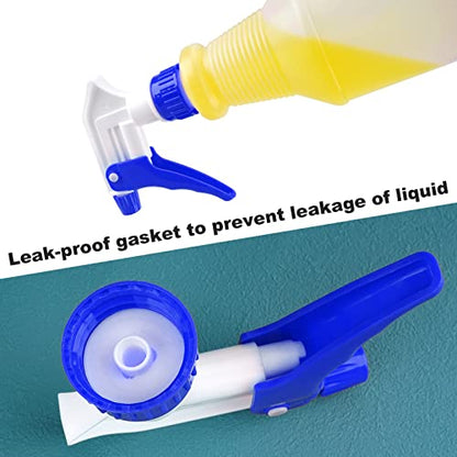 Trigger Spray Nozzles 6 Pack, Adjustable Leakproof Replacement Heads | Plastic Heavy Duty Sprayer, Spray Heads for Universal Plastic Bottles - color: Blue