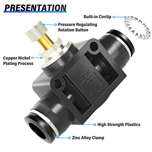 TAILONZ 6mm SCF-6 Flow Control Valve 5pcs - size: 6mm/Black/5PCS