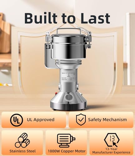 Electric Grain Mill 550g Home Flour Mill for Wheat Rice Corn Herbs Spices - size: 550g