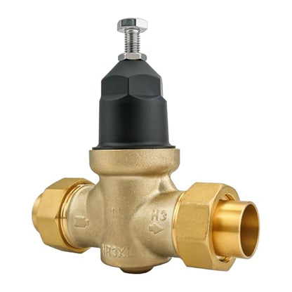 1" NR3XLDU Bronze Water Pressure Reducing Valve, 1-NR3XLDU with Double Union FNPT Connection, Has a Built-in Stainless Steel Filter Screen, No Lead Water Pressure Regulator for Home & Commercial Use
